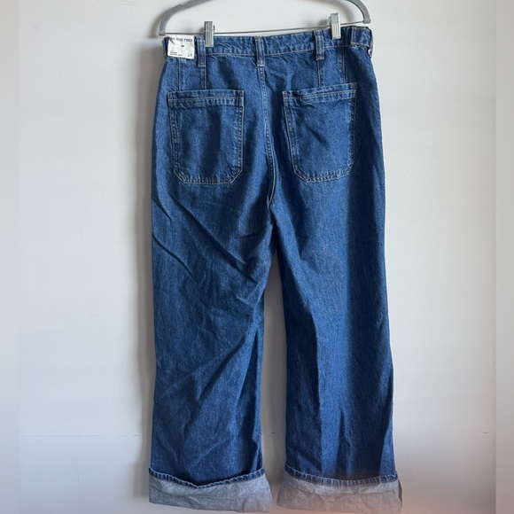 Free People We The Free Palmer Cuffed Jeans in Tunnel Vision - Picture 6 of 8